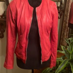 Mauritius Leather Jacket Size 4 (fits a small) Color Red